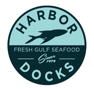 Harbor Docks Fresh Gulf Seafood Mullet Logo