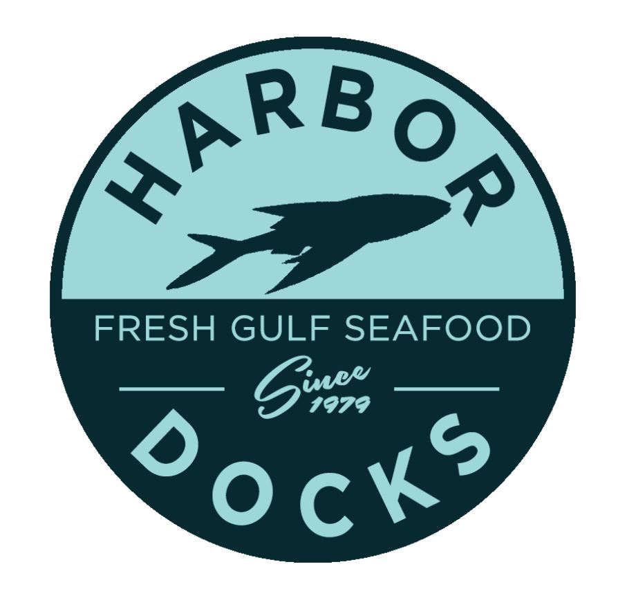 Harbor Docks Fresh Gulf Seafood Mullet Logo